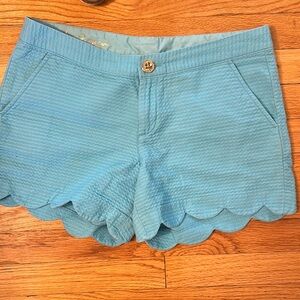 Lilly Pulitzer Blue Callahan Buttercup Scalloped Shorts 6